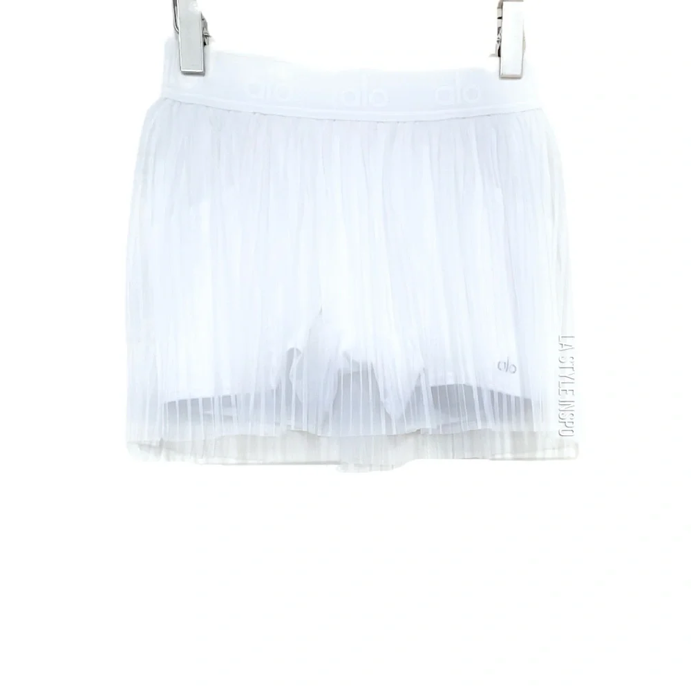 Alo Yoga Rare Mesh Skirt with Shorts White Size Medium